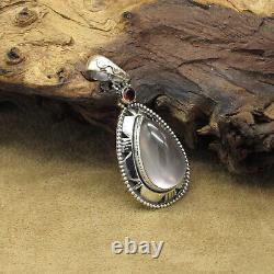 Teardrop Sterling Silver Rose Quartz Pendant