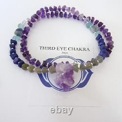 Third Eye Chakra Crystal Beaded Necklace Natural Gemstone Jewellery Amethyst