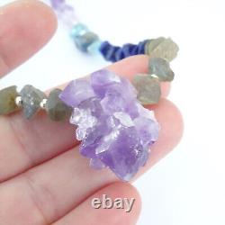 Third Eye Chakra Crystal Beaded Necklace Natural Gemstone Jewellery Amethyst