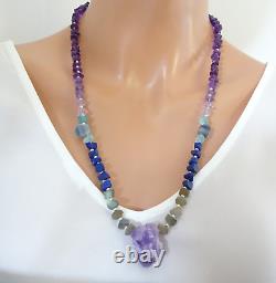 Third Eye Chakra Crystal Beaded Necklace Natural Gemstone Jewellery Amethyst