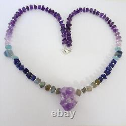 Third Eye Chakra Crystal Beaded Necklace Natural Gemstone Jewellery Amethyst