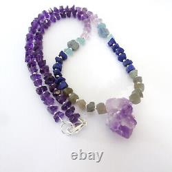 Third Eye Chakra Crystal Beaded Necklace Natural Gemstone Jewellery Amethyst