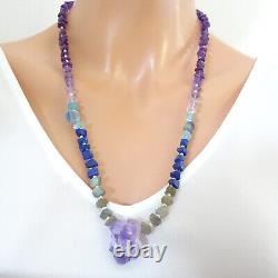 Third Eye Chakra Crystal Beaded Necklace Natural Gemstone Jewellery Amethyst