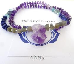 Third Eye Chakra Crystal Beaded Necklace Natural Gemstone Jewellery Amethyst