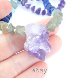 Third Eye Chakra Crystal Beaded Necklace Natural Gemstone Jewellery Amethyst