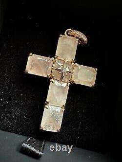 Thomas Sabo 925 Sterling Silver PINK Pendant Cross Pendant Large Pink Stone Star