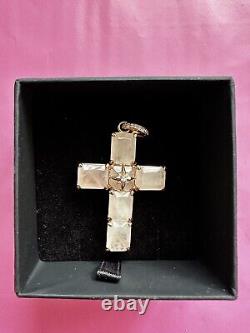 Thomas Sabo 925 Sterling Silver PINK Pendant Cross Pendant Large Pink Stone Star