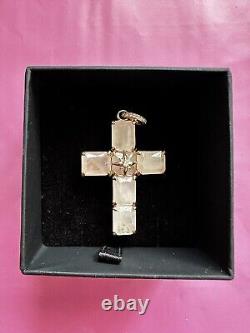 Thomas Sabo 925 Sterling Silver PINK Pendant Cross Pendant Large Pink Stone Star