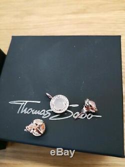 Thomas Sabo Light Of Luna Rose Gold Rose Quartz Earrings Pendant