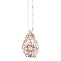 Thomas Sabo Rose Gold Plated With Rose Quartz Sterling Silver Pendant/chain