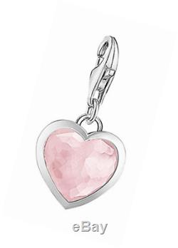 Thomas Sabo Women Charm Pendant Pink Heart Rose Quartz 925 Sterling Silver 1361