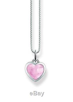 Thomas Sabo Womens Rose Quartz Heart Silver Necklace with Pendant of Length