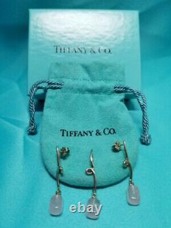Tiffany & Co. AUTHENTIC Rose Quartz EARRINGS & PENDANT in 925 Sterling Silver