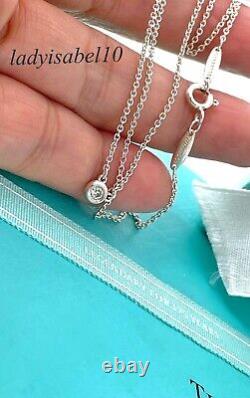 Tiffany & Co Elsa Peretti Diamond Yard Pendant 16 Necklace AG925 Silver with Box