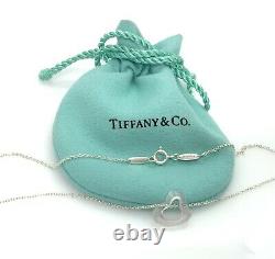 Tiffany & Co. Elsa Peretti-Rose Crystal Open Heart Pendant Necklace 16 TC138