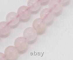 Tiffany & Co. Heart Charm Rose Quartz Bead Necklace 16 Silver 925 Auth withBox