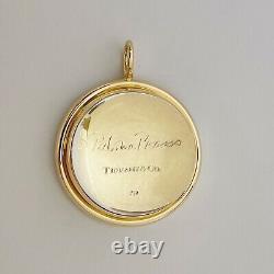 Tiffany & Co. Paloma Picasso Double Bezel Rock Crystal Cabochon Pendant 18K Gold