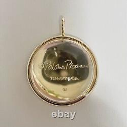 Tiffany & Co. Paloma Picasso Double Bezel Rock Crystal Cabochon Pendant 18K Gold