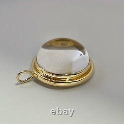 Tiffany & Co. Paloma Picasso Double Bezel Rock Crystal Cabochon Pendant 18K Gold