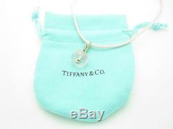 Tiffany & Co Picasso Silver Pink Rose Quartz Bead Pendant Silk Cord Necklace 18