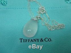 Tiffany & Co. Picasso Sterling Silver Rose Quartz Drop Pendant Neck 18