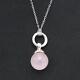 Tiffany&Co. Rose Quartz Ball Silver Pendant Top Pink with Chain