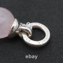 Tiffany&Co. Rose Quartz Ball Silver Pendant Top Pink with Chain