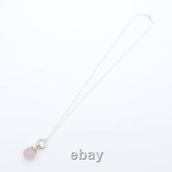 Tiffany&Co. Rose Quartz Ball Silver Pendant Top Pink with Chain