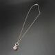 Tiffany & Co. Rose Quartz Pink Stone Sterling Silver Necklace Pendant withBox F/S