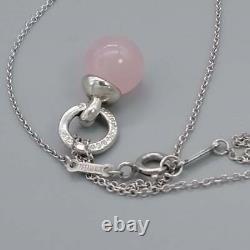 Tiffany & Co. Rose quartz pink stone Pendant Necklace tf3177