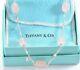 Tiffany & Co Silver Pink Rose Quartz Stone Twirl Pendant Necklace Twist +Pouch