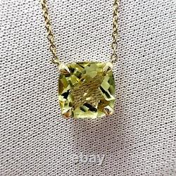Tiffany & Co. Sparkler Yellow Citrine Lemon Quartz 18k Gold Pendant Necklace