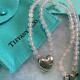 Tiffany & Co. Vintage Necklace Sterling Silver 925 Rose Quartz Heart Charm