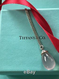 Tiffany Picasso Silver & 20 Carat Rose Quartz Pendant 18 Necklace