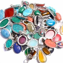 Unique Pendants Mix lot Silver Overlay Handmade Gemstone Fashion Jewellery