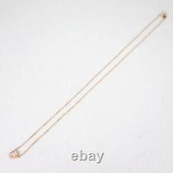 Used Barneys NY 18PG Rose Quartz Pendant Necklace g383-5