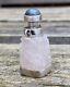 VINTAGE SILVER & CARVED CRYSTAL SCENT BOTTLE PENDANT 4.1 CM LONG BOTTOM 1.8x2cm