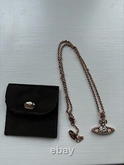 VIVIENNE WESTWOOD Mayfair Bas Relief Rose Gold Pendant Necklace With Pouch