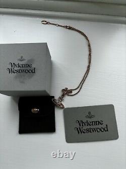 VIVIENNE WESTWOOD Mayfair Bas Relief Rose Gold Pendant Necklace With Pouch