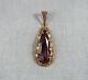 Vintage 12K rose gold amethyst hand crafted pendant large Middle Eastern 6.5 g