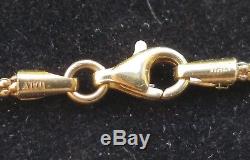 Vintage 14k Yellow Gold Rose Quartz Heart Pendant Chain Necklace Estate 7.5 gm