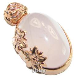 Vintage Beauty quality Rose Quartz 14K Gold over. 925 Sterling Silver handmade