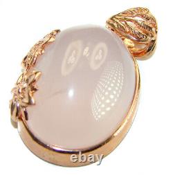 Vintage Beauty quality Rose Quartz 14K Gold over. 925 Sterling Silver handmade