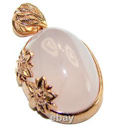 Vintage Beauty quality Rose Quartz 14K Gold over. 925 Sterling Silver handmade