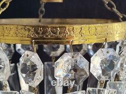 Vintage Crystal Glass Chandelier Pendant Ceiling Light Colour Catching Prisms