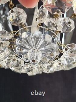 Vintage Crystal Glass Chandelier Pendant Ceiling Light Colour Catching Prisms