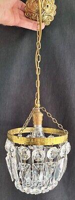 Vintage Crystal Glass Chandelier Pendant Ceiling Light Colour Catching Prisms