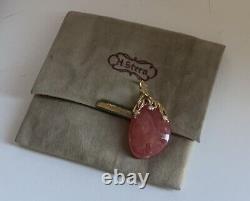 Vintage H STERN 18K Gold Strawberry-Shaped Red Rhodochrosite Pendant