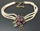 Vintage Heidi Daus Rose Elegance Pearl Multi strand Purple Crystal Necklace 20