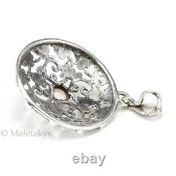 Vintage Pendant 835s Silver Rose Quartz Costume Jewellery 1960s